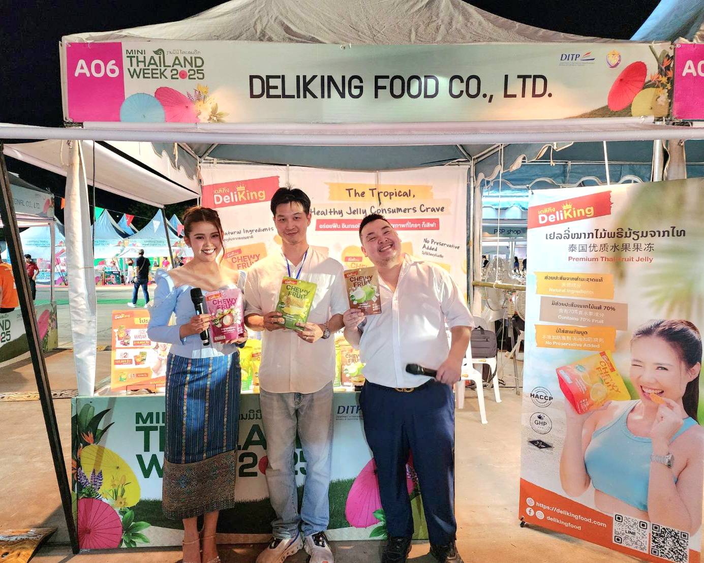 DeliKing joins DITP Mini Thailand Week 2025 at Wat Thatluang in Luang Prabang